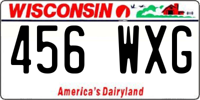 WI license plate 456WXG