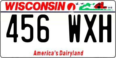 WI license plate 456WXH