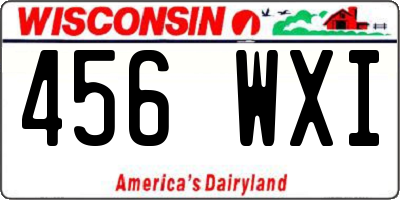 WI license plate 456WXI