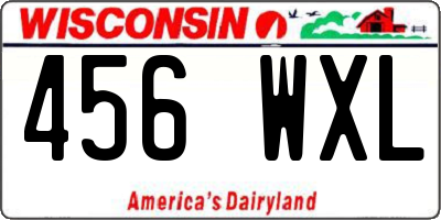 WI license plate 456WXL