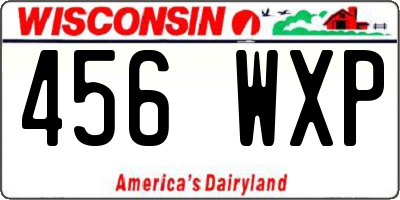 WI license plate 456WXP