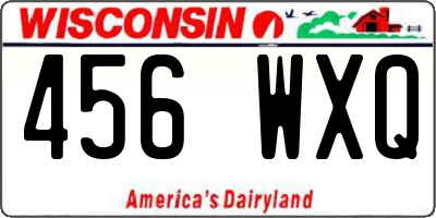 WI license plate 456WXQ
