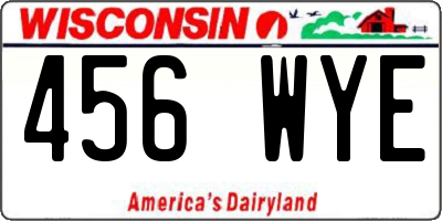 WI license plate 456WYE