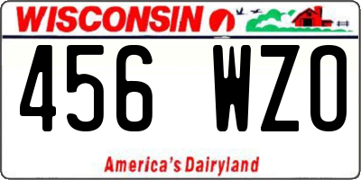 WI license plate 456WZO