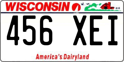 WI license plate 456XEI