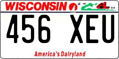 WI license plate 456XEU