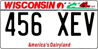 WI license plate 456XEV