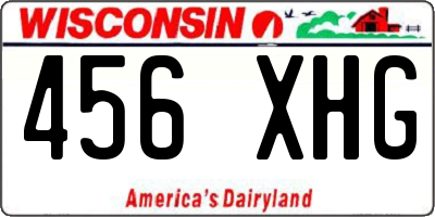 WI license plate 456XHG