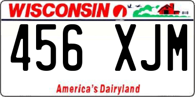 WI license plate 456XJM