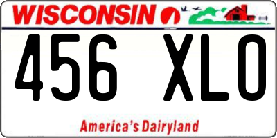 WI license plate 456XLO