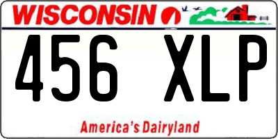 WI license plate 456XLP