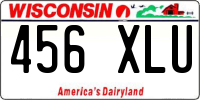 WI license plate 456XLU