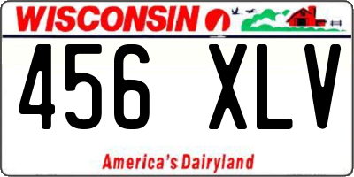 WI license plate 456XLV