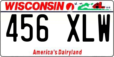 WI license plate 456XLW