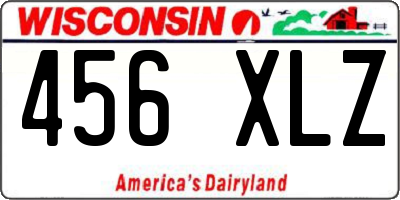 WI license plate 456XLZ