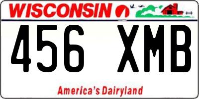 WI license plate 456XMB