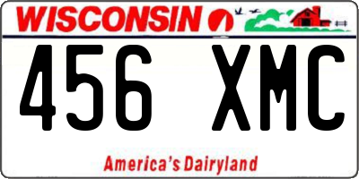 WI license plate 456XMC