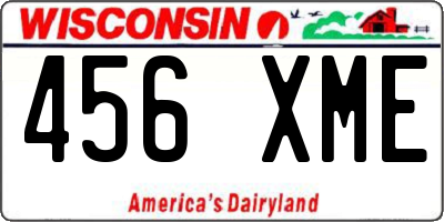 WI license plate 456XME