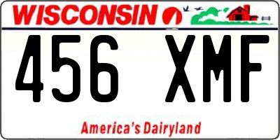 WI license plate 456XMF