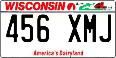 WI license plate 456XMJ