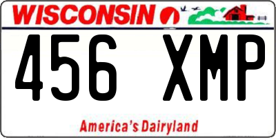 WI license plate 456XMP