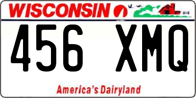 WI license plate 456XMQ