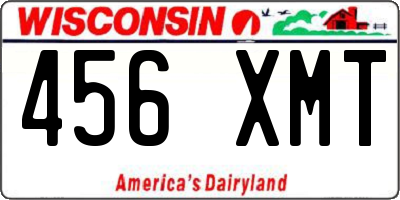 WI license plate 456XMT