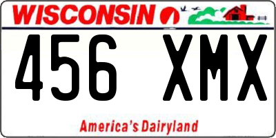 WI license plate 456XMX