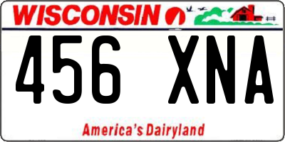 WI license plate 456XNA