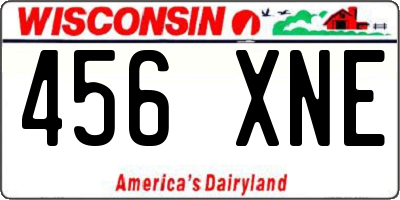 WI license plate 456XNE