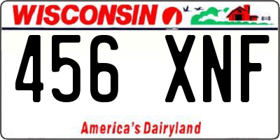WI license plate 456XNF
