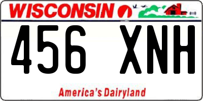 WI license plate 456XNH