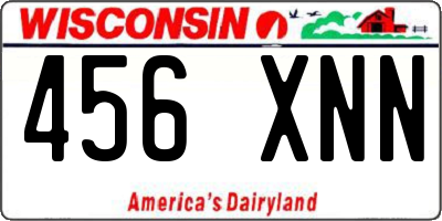 WI license plate 456XNN