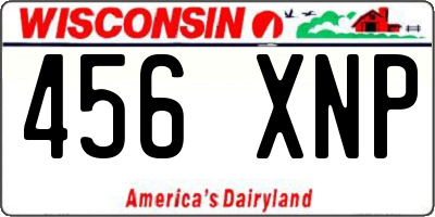 WI license plate 456XNP