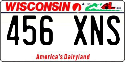 WI license plate 456XNS
