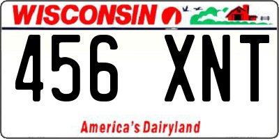 WI license plate 456XNT