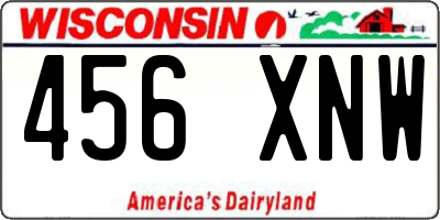 WI license plate 456XNW