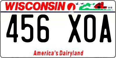 WI license plate 456XOA
