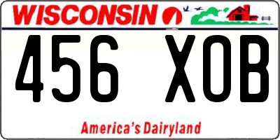 WI license plate 456XOB
