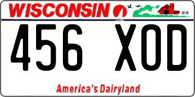 WI license plate 456XOD