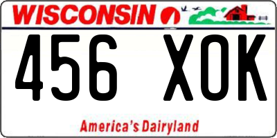 WI license plate 456XOK