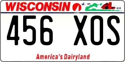 WI license plate 456XOS
