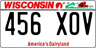 WI license plate 456XOV