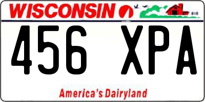 WI license plate 456XPA