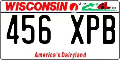 WI license plate 456XPB