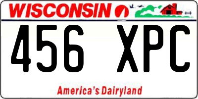WI license plate 456XPC