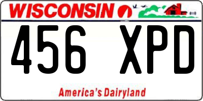 WI license plate 456XPD
