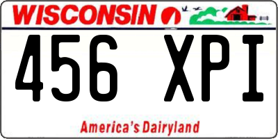 WI license plate 456XPI