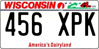 WI license plate 456XPK