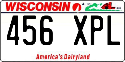 WI license plate 456XPL